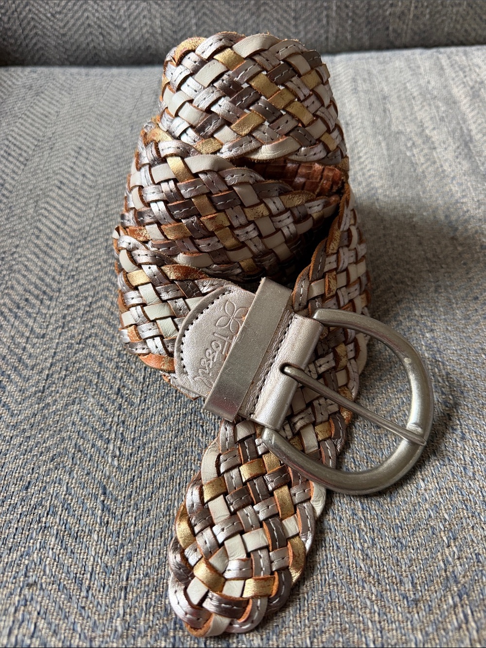 Fossil Women’s Multicolored Braided Leather Belt Size: S